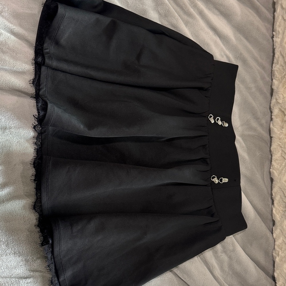 Hot Topic Black A-Line Skirt with Silver Accents